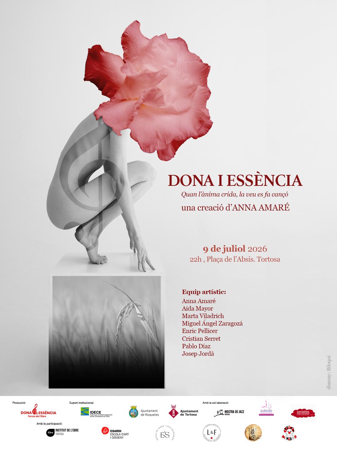Cartell oficial de l'espectacle Dona i Essència, 9 de juliol de 2026